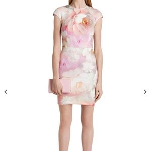 Ted Baker Rose on Canvas Fitted Neoprene Dress